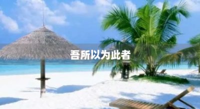 ​吾所以为此者(吾所以为此者先国家之急而后私仇也翻译)