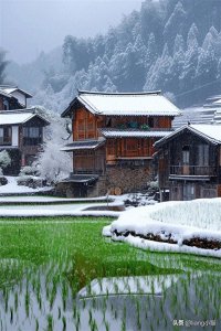 ​雪景中的小村庄，美到窒息