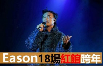 陈奕迅年底将连开18场演唱会 与歌迷一起跨年