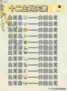 ​终于有人把“十二生肖夫妻配对表”，整理出来了，收藏起来看看
