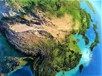 ​中国河北立体地形图